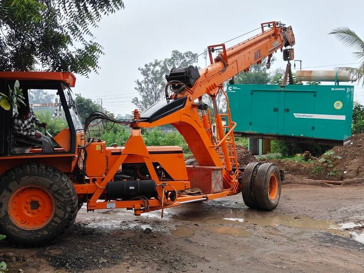 Zupoh Enterprises crane positioned for a machinery shifting job in Ludhiana